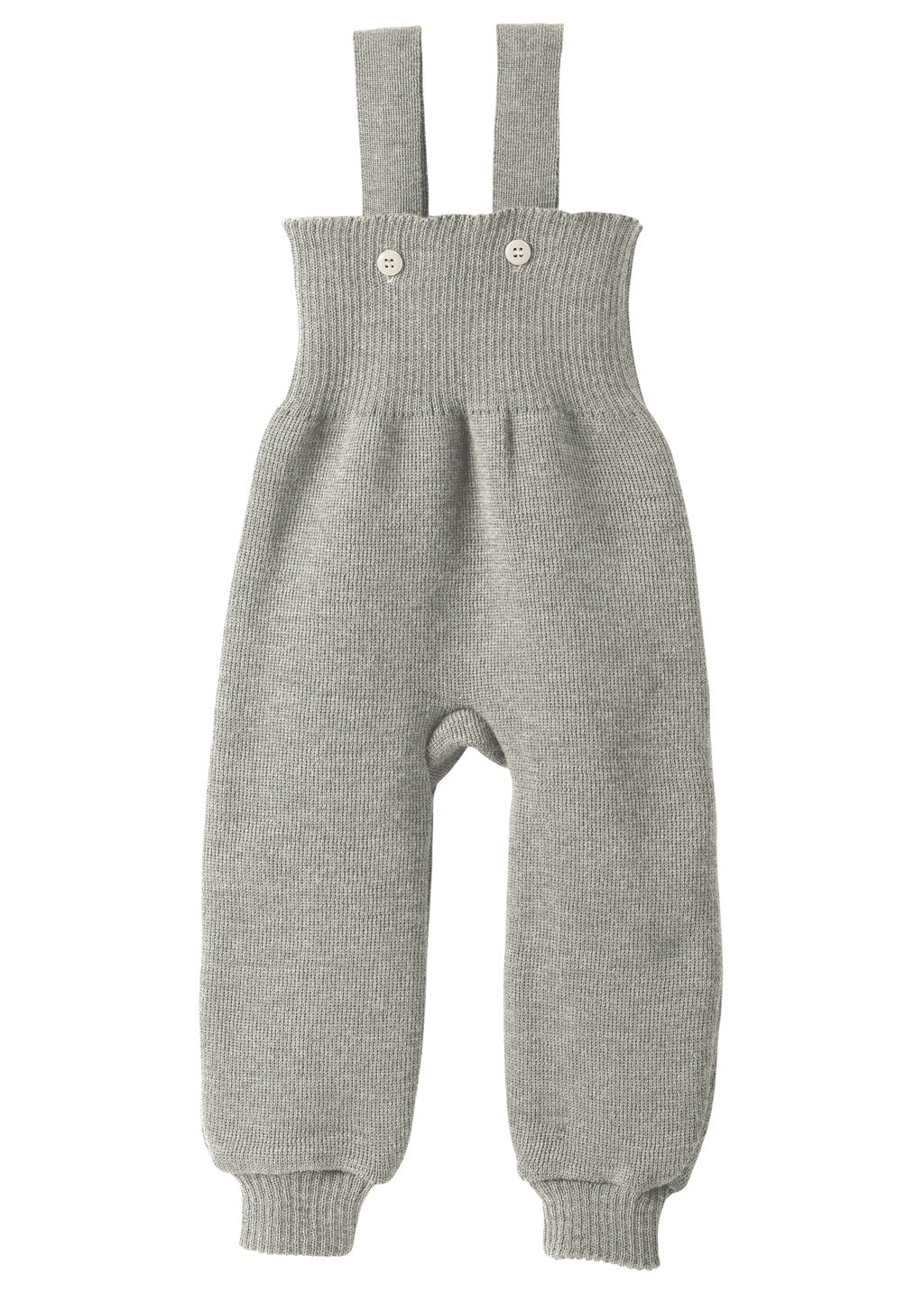 Pantaloni salopette in maglia di lana merino bio 0-4 anni // grigio
